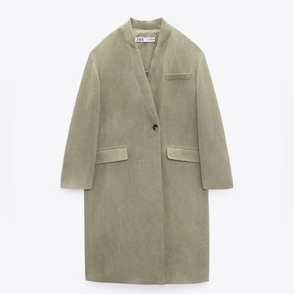 ZARA | Olive Light Khaki Coat
